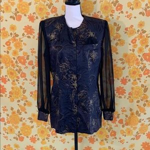 Funky True Vintage Sheer Long Sleeve Blouse